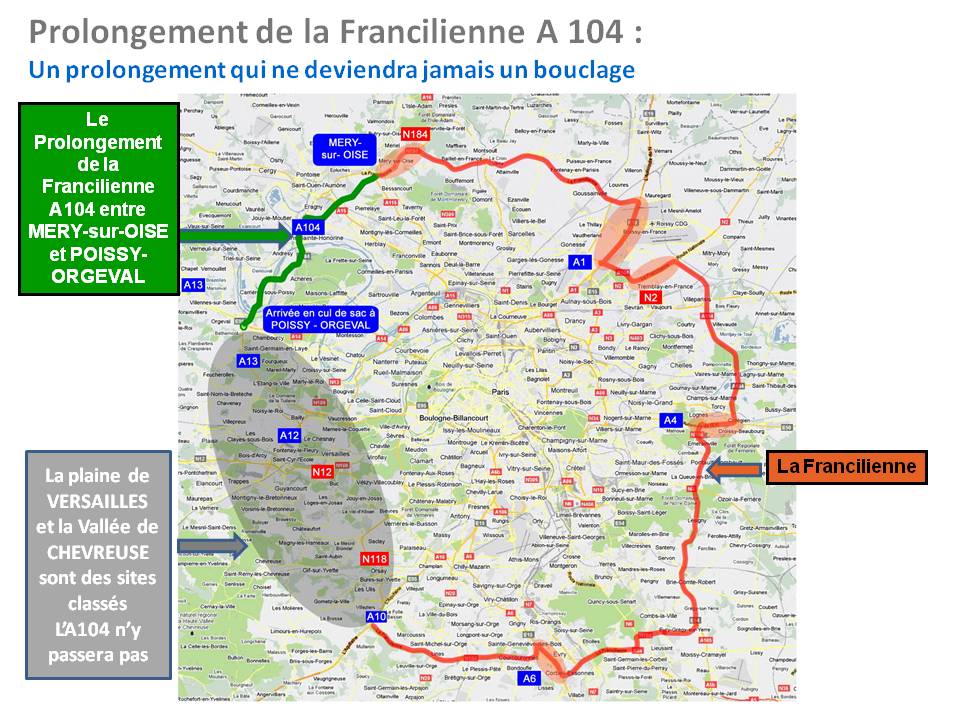 Carte prolongement de la Francilienne Carte prolongement de la Francilienne