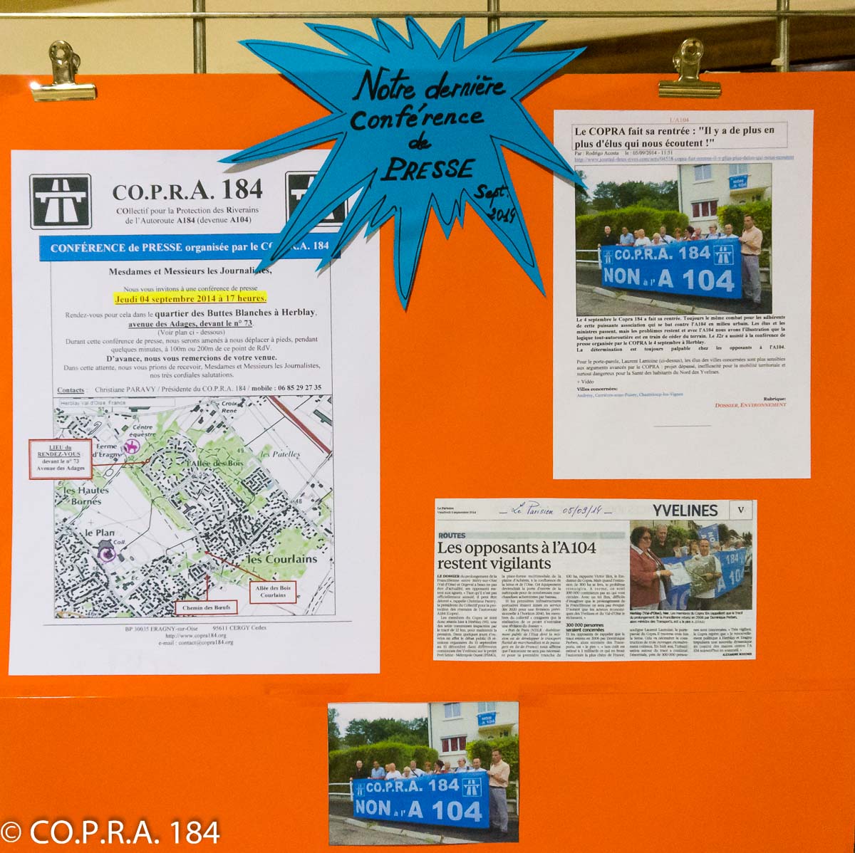 Conférence de presse du 04 septembre à Herblay Panneau d'information AGO 2014