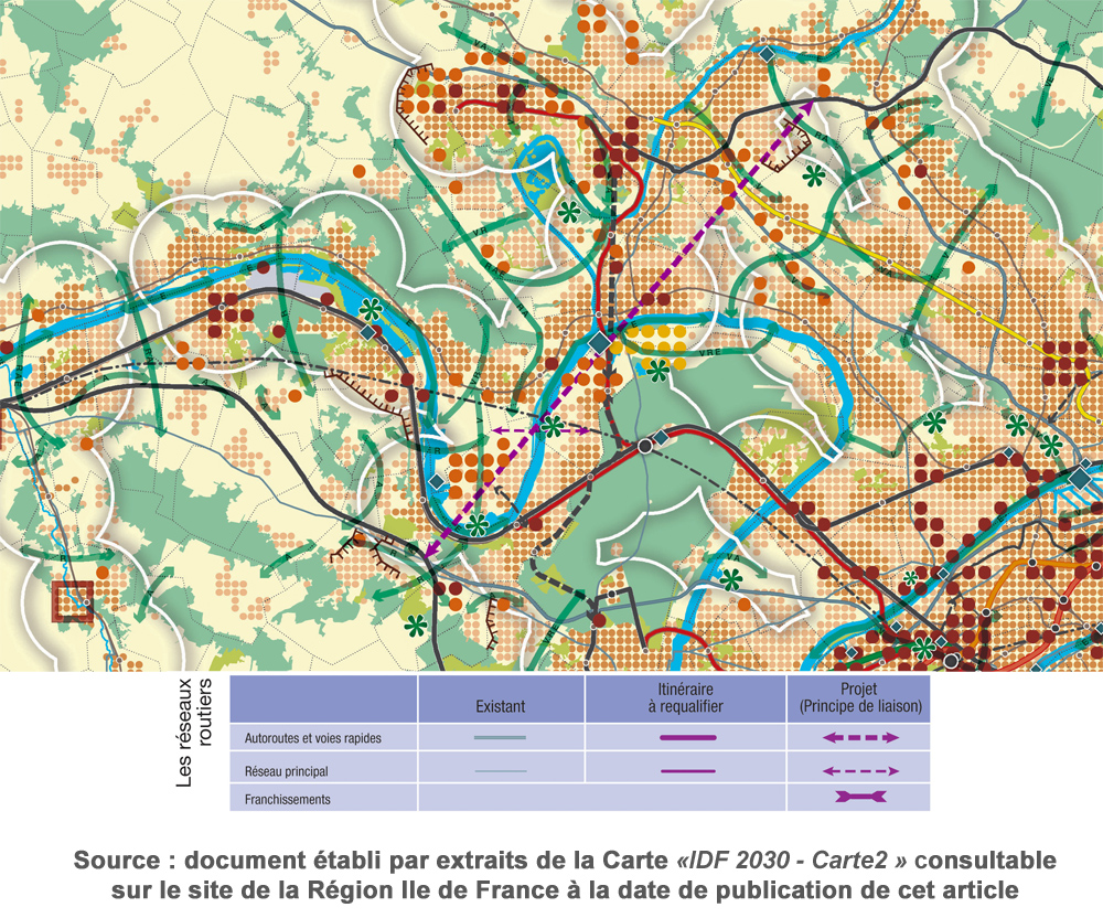 SDRIF, extrait de la carte "IDF 2030 Carte 2" SDRIF, extrait de la carte "IDF 2030 Carte 2"