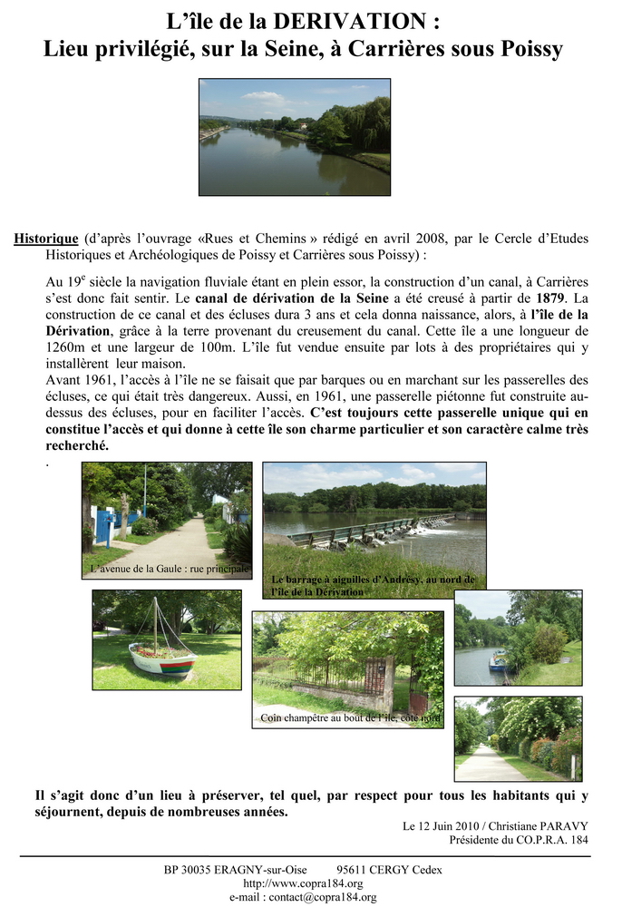 L'Ile de la Dérivation, CARRIERES-sous-POISSY L'Ile de la Dérivation, CARRIERES-sous-POISSY