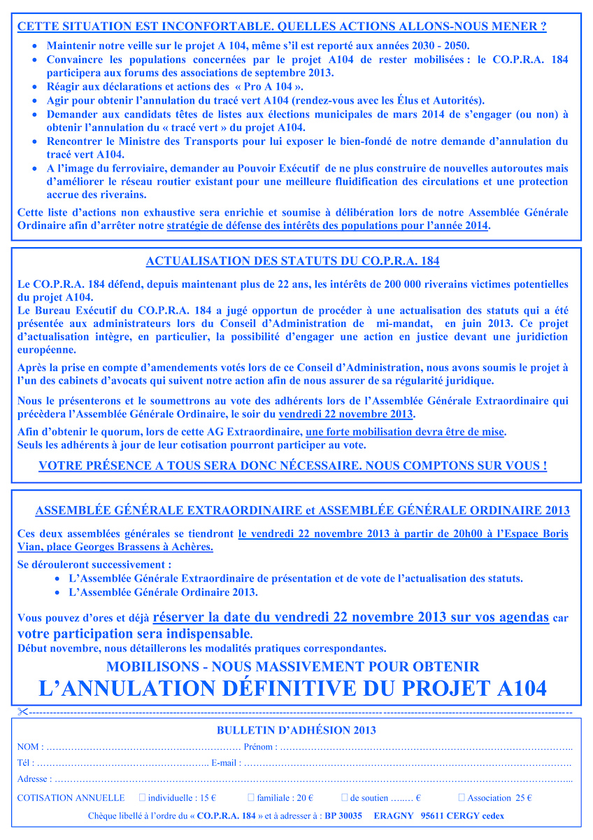 Lettre d'Information COPRA 184 n°27 - Verso Lettre d'Information COPRA 184 n°27 - Verso