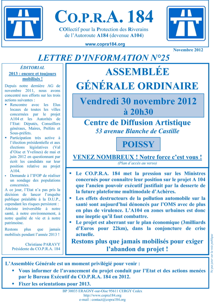 Lettre COPRA 184 N° 25 - Recto Lettre COPRA 184 N° 25 - Recto