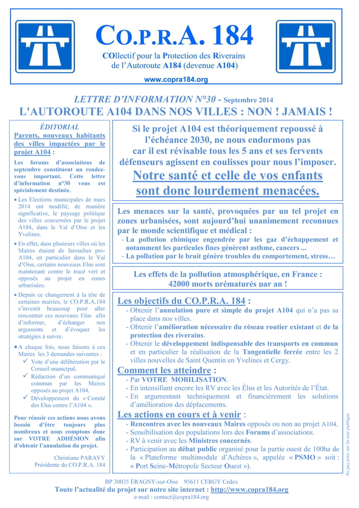 Lettre COPRA 184 n°30 - Recto Lettre COPRA 184 n°30 - Recto