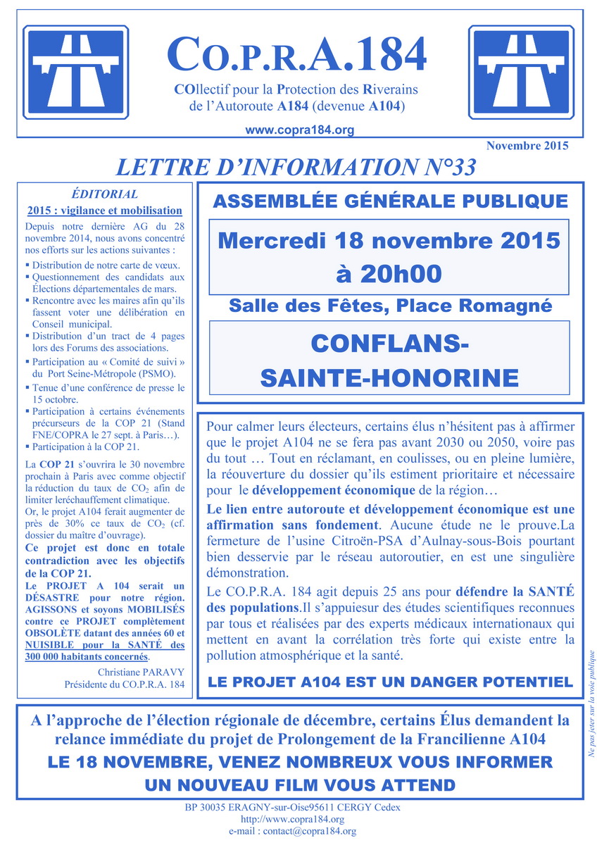 Lettre d'Information COPRA 184 n° 32