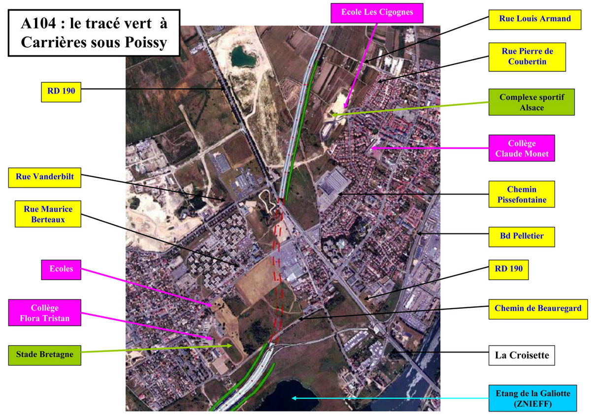 Carte détaillée du tracé vert à Carrières-sous-Poissy Carte détaillée du tracé vert à Carrières-sous-Poissy