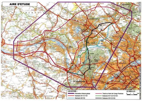Les cinq tracés présentés lors de la CPDP