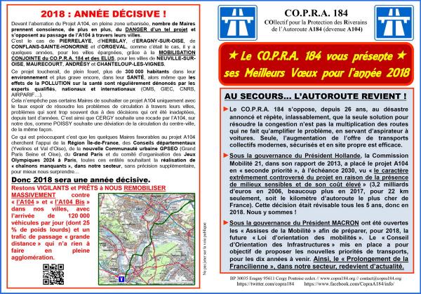Carte de voeux 2018 du CO.P.R.A. 184 Carte de voeux 2018 du CO.P.R.A. 184
