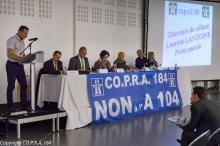 Laurent LANTOINE, Porte-parole du CO.P.R.A. 184 prononce son discours de clôture de l'AGO Laurent LANTOINE, Porte-parole du CO.P.R.A. 184 prononce son discours de clôture de l'AGO